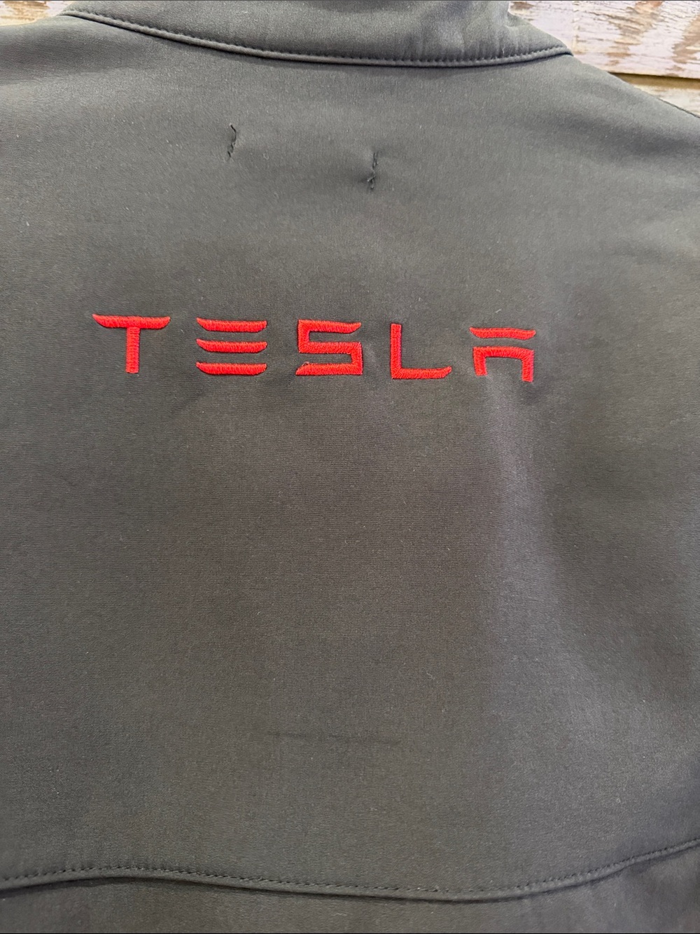 Tesla Black Softshell Windbreaker with Red Logo - Picture 5 of 9